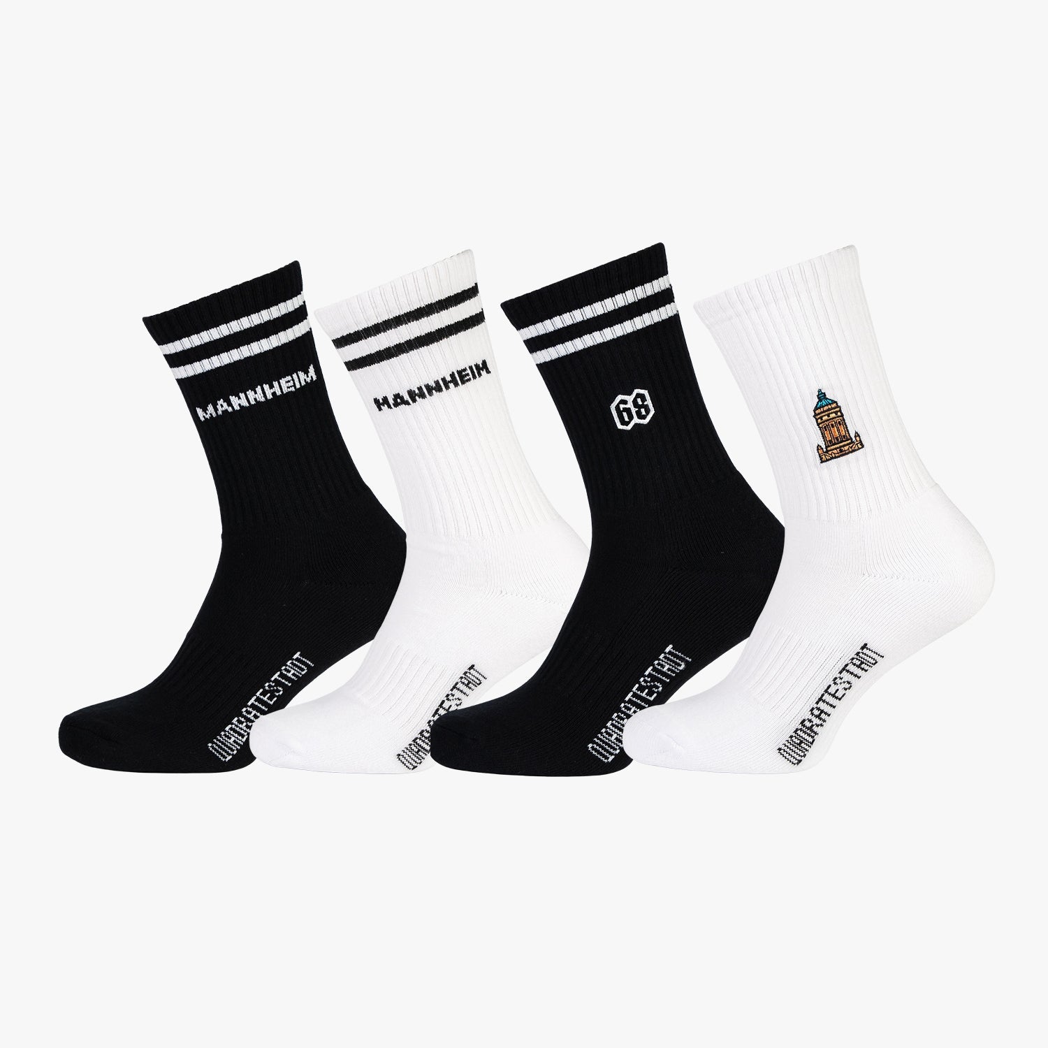 MANNHEIM Socken 4er-Set Mix, Wasserturm, 68 & Mannheim, Sportsocken, Tennissocken