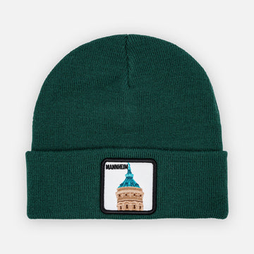 MANNHEIM WASSERTURM Patch Beanie bestickt, Headwear, Rib Beanie, Strickmütze