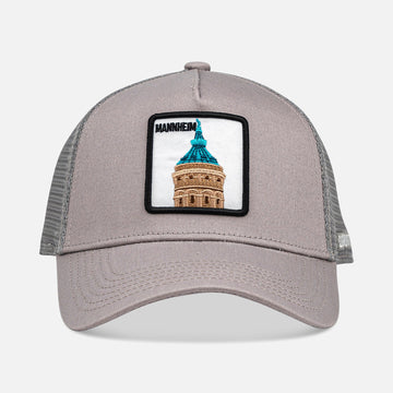 MANNHEIM WASSERTURM Trucker Cap mit Patch, Headwear, Kappe, bestickt