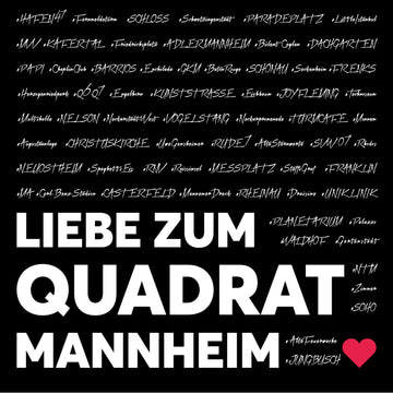 Mannheim Poster Liebe zum Quadrat schwarz