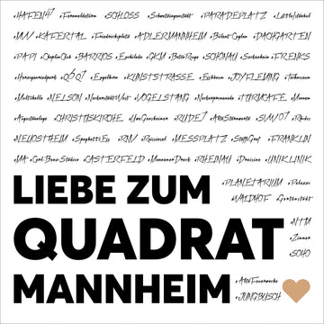 Mannheim Poster Liebe zum Quadrat weiß