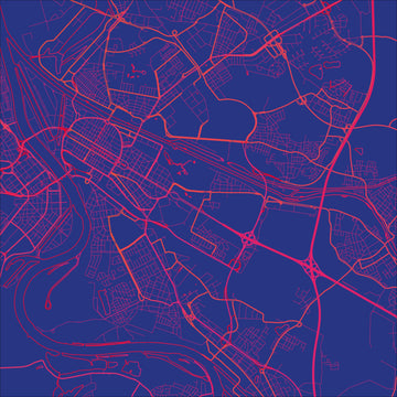 Mannheim Poster Streetmap blau