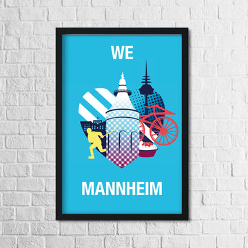 Mannheim Poster Herz blau