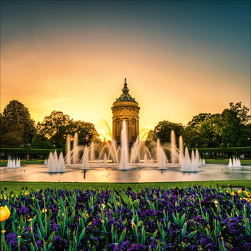 Mannheim Poster Springbrunnen Wasserturm