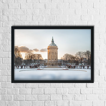 Mannheim Poster Wasserturm Schneezauber