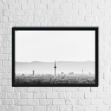 Mannheim Poster Skyline Schwarz-Weiß