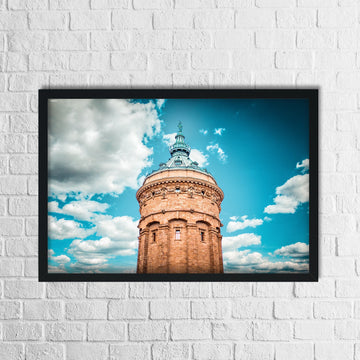 Mannheim Poster Wasserturm Blauer Himmel